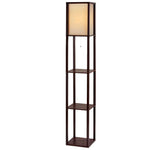 Artiss Floor Lamp 3 Tier Shelf Storage LED Light Stand Home Room Vintage Brown - Home & Garden > Lighting