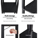 Artiss Floor Lamp 3 Tier Shelf Storage LED Light Stand Home Room Pattern Black - Furniture > Bedroom