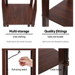 Artiss Floor Lamp 3 Tier Shelf Storage LED Light Stand Home Room Pattern Brown - Furniture > Bedroom