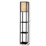 Artiss Floor Lamp 3 Tier Shelf Shelf Storage LED Light Stand Home Room Vintage Black - Home & Garden > Lighting