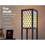 Artiss Floor Lamp 3 Tier Shelf Storage LED Light Stand Home Room Pattern Black - Furniture > Bedroom