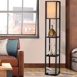 Artiss Floor Lamp 3 Tier Shelf Shelf Storage LED Light Stand Home Room Vintage Black - Home & Garden > Lighting