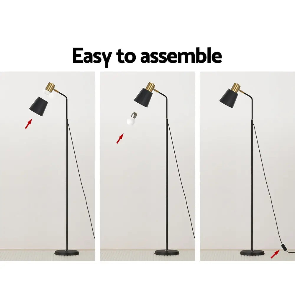 Artiss Floor Lamp LED Light Stand Modern Home Living Room Office Reading Black - Home & Garden > Lighting > Floor Lamps