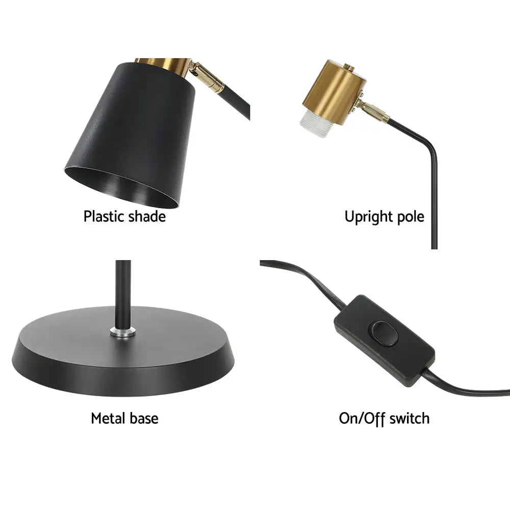 Artiss Floor Lamp LED Light Stand Modern Home Living Room Office Reading Black - Home & Garden > Lighting > Floor Lamps