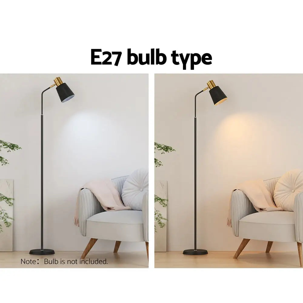 Artiss Floor Lamp LED Light Stand Modern Home Living Room Office Reading Black - Home & Garden > Lighting > Floor Lamps
