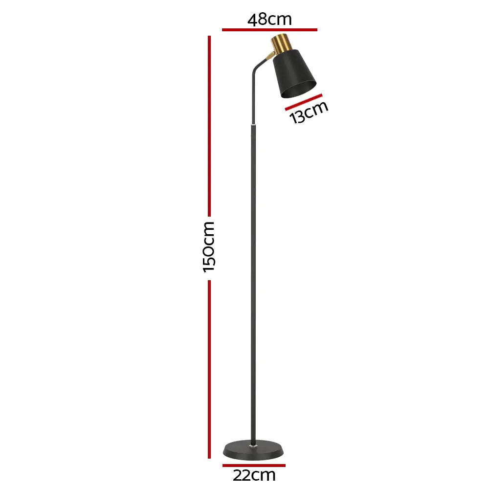 Artiss Floor Lamp LED Light Stand Modern Home Living Room Office Reading Black - Home & Garden > Lighting > Floor Lamps