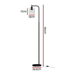 Artiss Floor Lamp Light Stand Modern Home Living Room Office Reading Glass Shade Black - Home & Garden > Lighting >