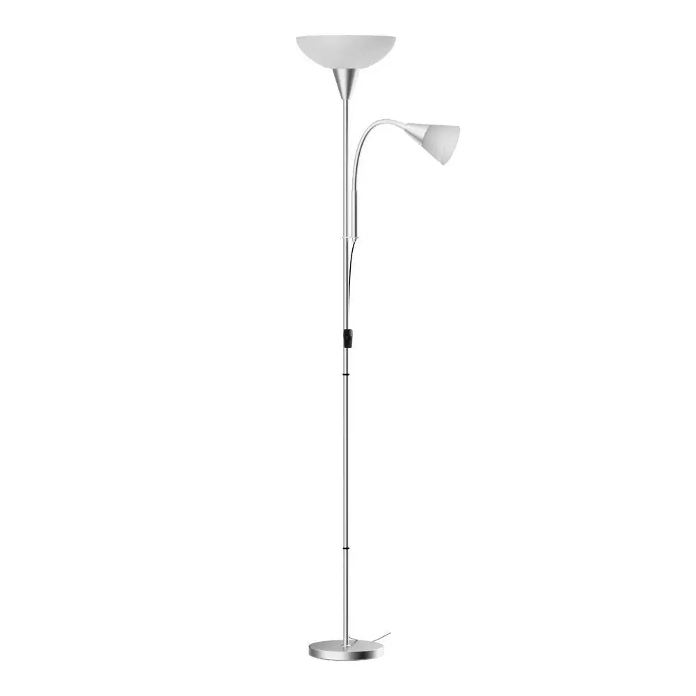 Artiss Floor Lamp Mother and Child Modern Home Living Room Office Reading Silver - Home & Garden > Lighting > Floor