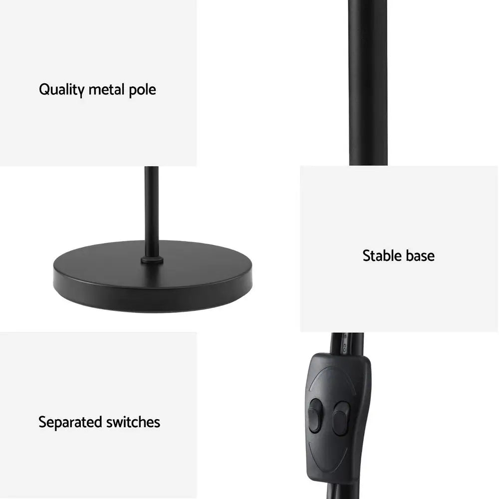 Artiss Floor Lamp Mother and Child Modern Home Living Room Office Reading Black - Home & Garden > Lighting > Floor Lamps