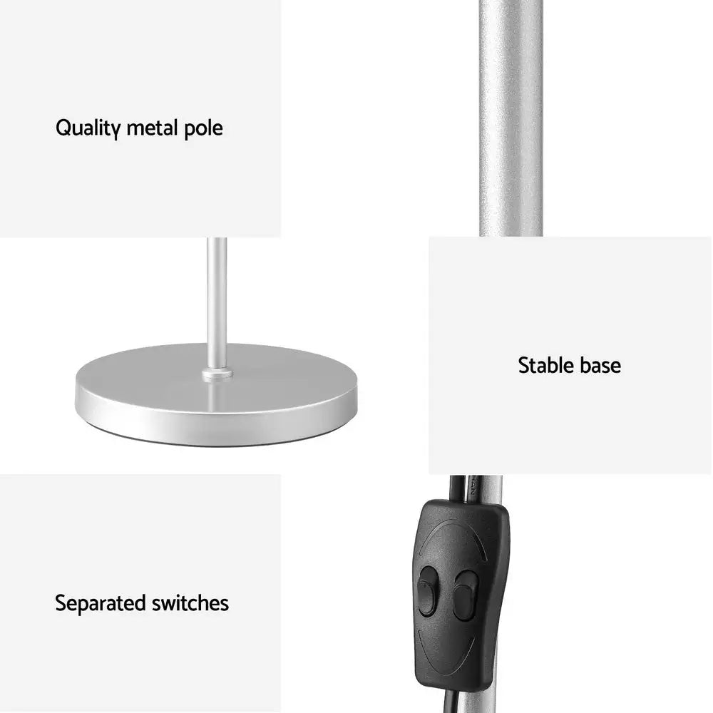Artiss Floor Lamp Mother and Child Modern Home Living Room Office Reading Silver - Home & Garden > Lighting > Floor