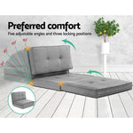 Artiss Floor Lounge Single Sofa Bed Grey Fabric - Furniture > Living Room