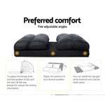 Artiss Floor Lounge Sofa Bed 2-seater Charcoal Suede - Furniture > Living Room