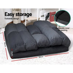 Artiss Floor Lounge Sofa Bed 2-seater Charcoal Suede - Furniture > Living Room
