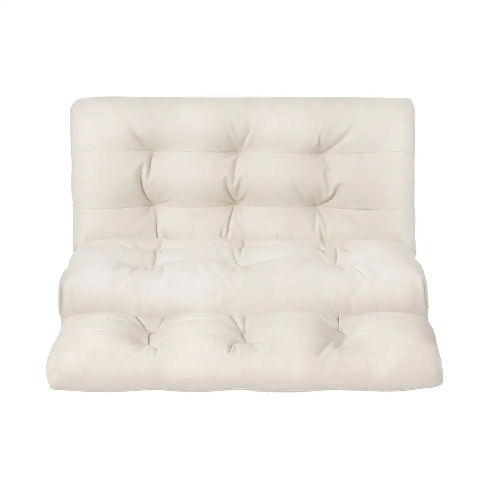 Artiss Floor Lounge Sofa Bed 2 Seater Pillow Leather White - Furniture > Sofas > Sofas & Sofa Beds