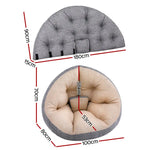 Artiss Floor Lounge Sofa Bed Chair Foldable Washable Beige - Furniture > Bar Stools & Chairs > Arm Chairs & Recliners