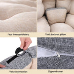 Artiss Floor Lounge Sofa Bed Chair Foldable Washable Beige - Furniture > Bar Stools & Chairs > Arm Chairs & Recliners