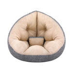 Artiss Floor Lounge Sofa Bed Chair Foldable Washable Beige - Furniture > Bar Stools & Chairs > Arm Chairs & Recliners
