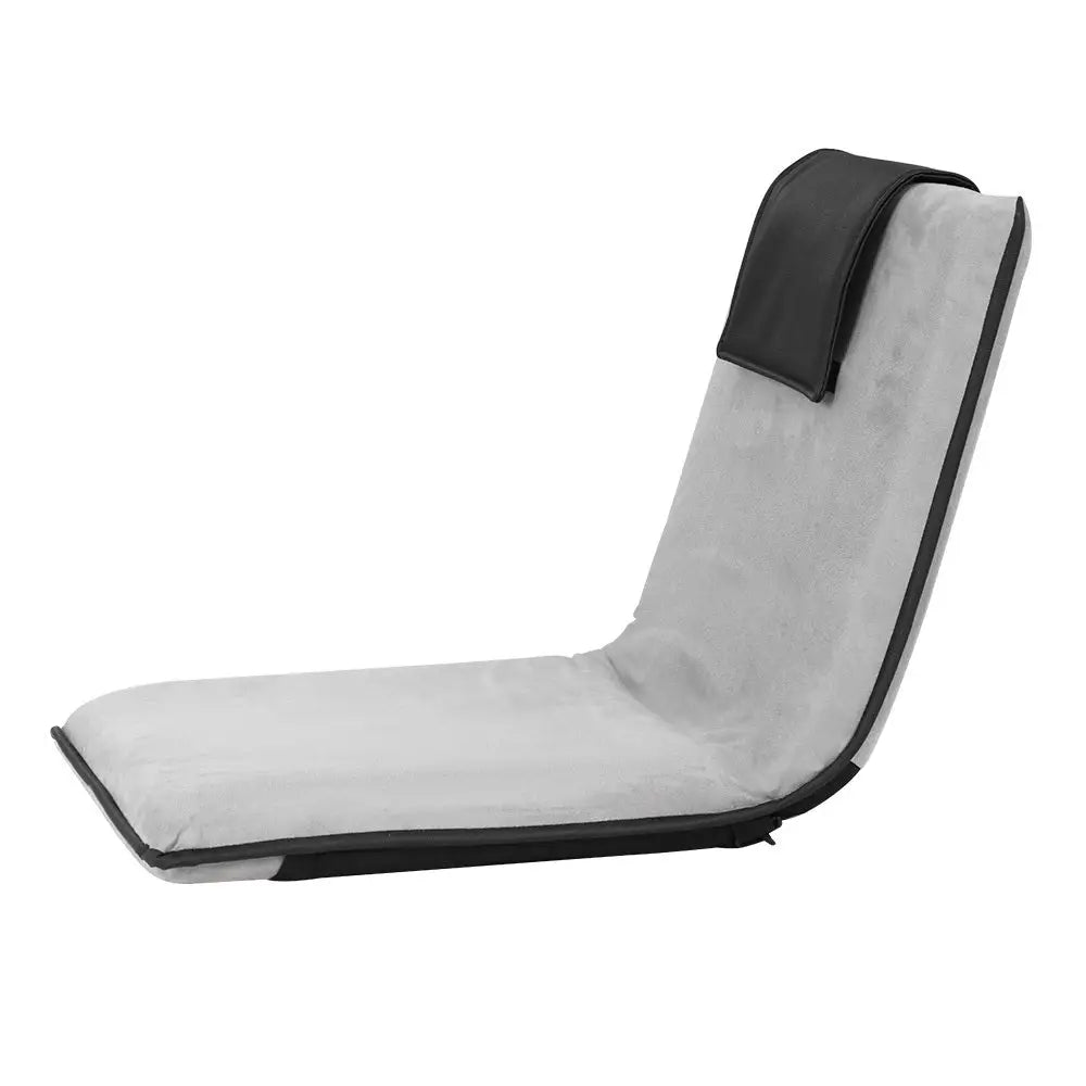 Artiss Floor Lounge Sofa Bed Couch Recliner Chair Folding Chair Cushion Grey - Furniture > Living Room