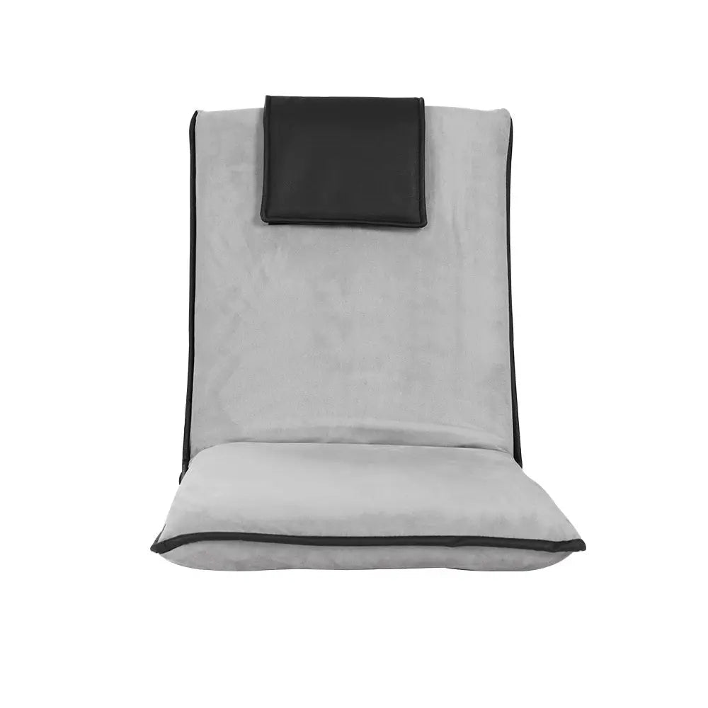 Artiss Floor Lounge Sofa Bed Couch Recliner Chair Folding Chair Cushion Grey - Furniture > Living Room