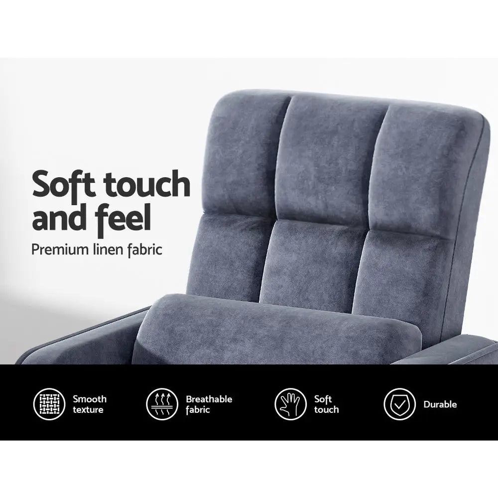 Artiss Floor Lounge Sofa Bed Swivel Charcoal - Furniture > Living Room
