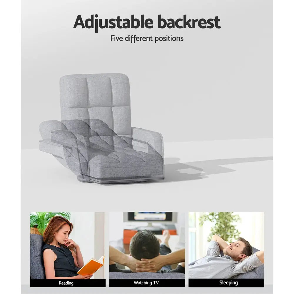 Artiss Floor Lounge Sofa Bed Swivel Grey - Furniture > Living Room