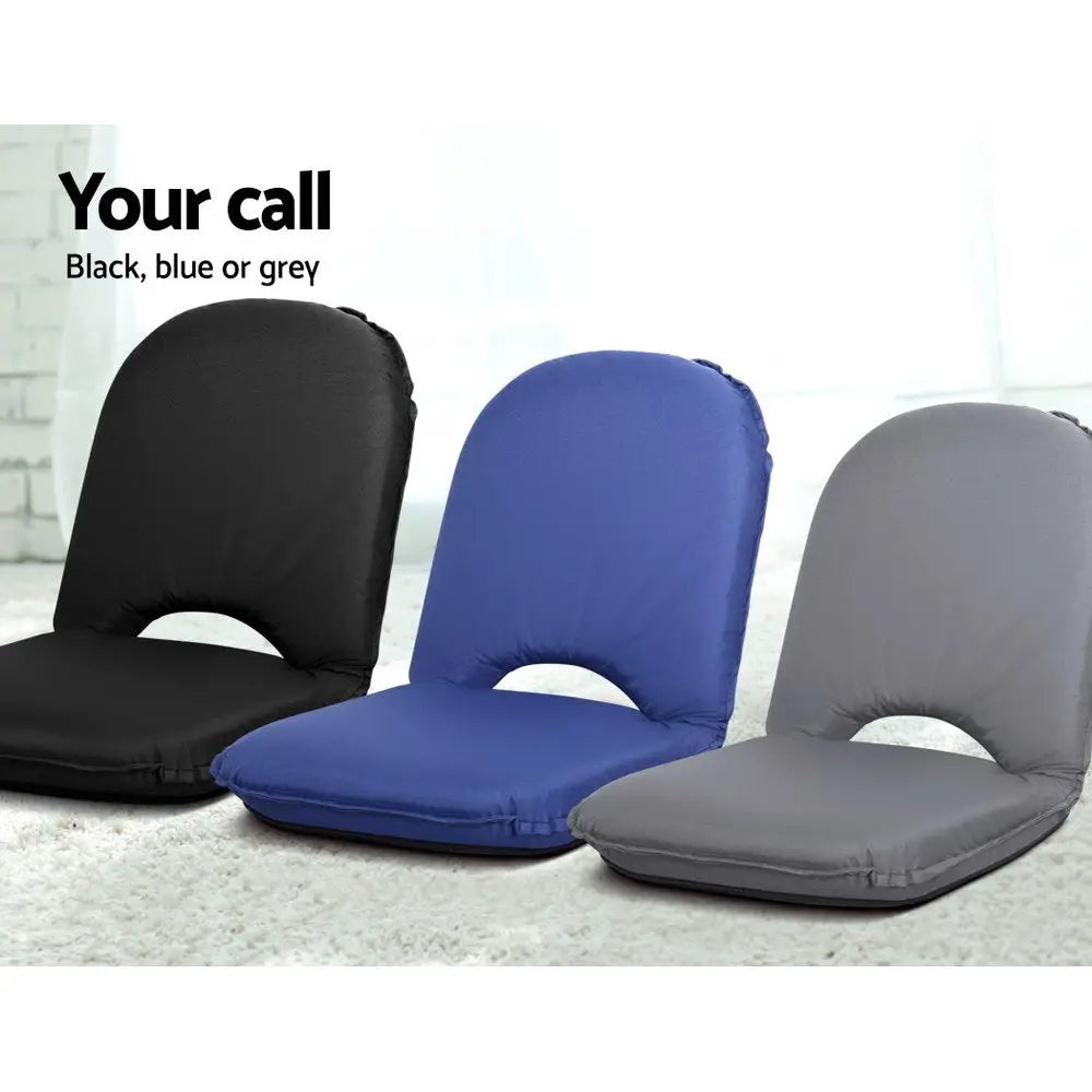 Artiss Floor Lounge Sofa Camping Chair Black - Furniture > Outdoor