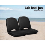 Artiss Floor Lounge Sofa Camping Chair Black - Furniture > Outdoor