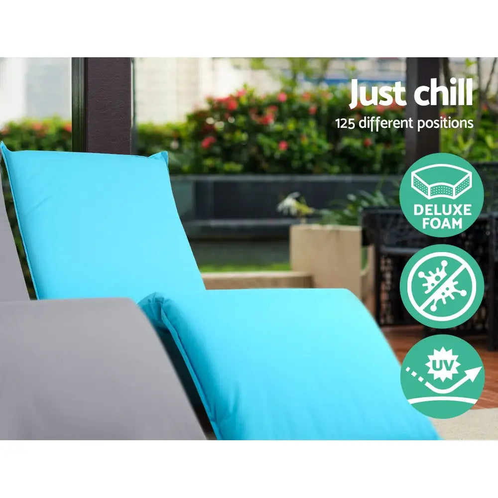 Artiss Floor Lounge Sofa Camping Chair Blue - Furniture > Outdoor