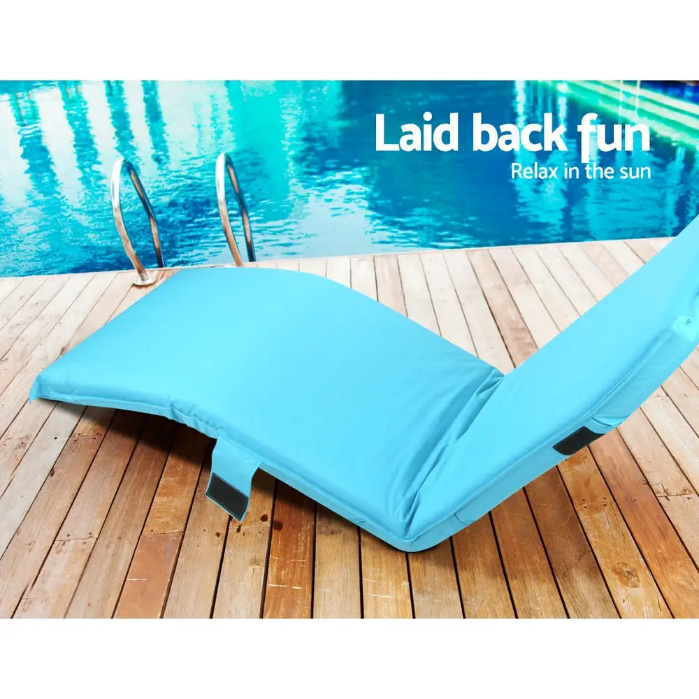 Artiss Floor Lounge Sofa Camping Chair Blue - Furniture > Outdoor