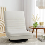 Artiss Floor Lounge Sofa Swivel Foldable Linen White - Furniture > Bar Stools & Chairs > Arm Chairs & Recliners