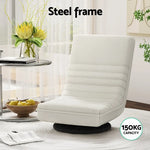 Artiss Floor Lounge Sofa Swivel Foldable Linen White - Furniture > Bar Stools & Chairs > Arm Chairs & Recliners
