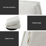 Artiss Floor Lounge Sofa Swivel Foldable Linen White - Furniture > Bar Stools & Chairs > Arm Chairs & Recliners