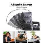 Artiss Floor Lounge Sofa With Armrest Flocking Fabric Charcoal - Furniture > Living Room
