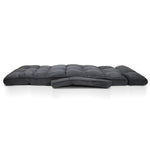 Artiss Floor Lounge Sofa With Armrest Flocking Fabric Charcoal - Furniture > Living Room