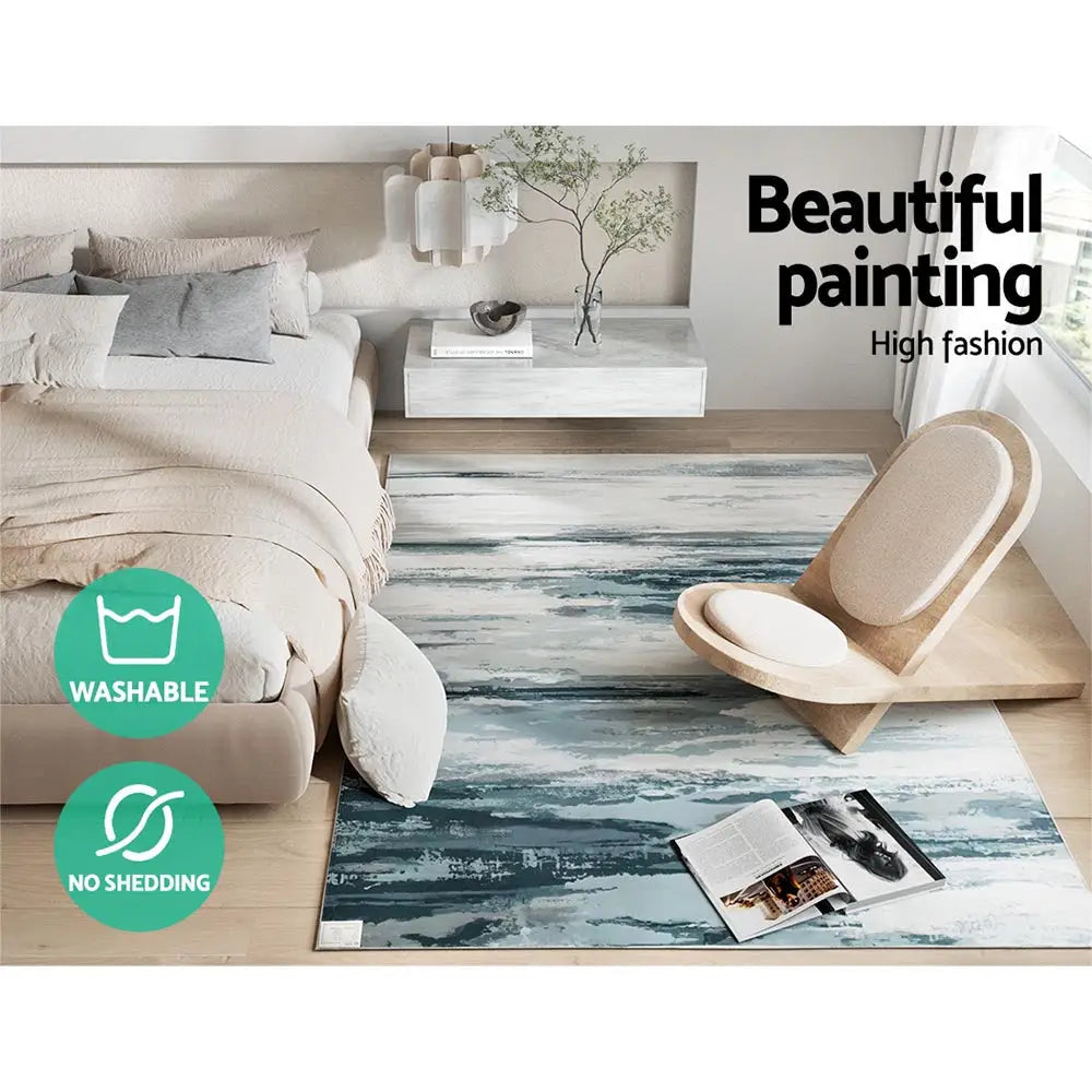 Artiss Floor Rug 160x230 Washable Mat Carpet Short Pile Poca - Home & Garden > Rugs