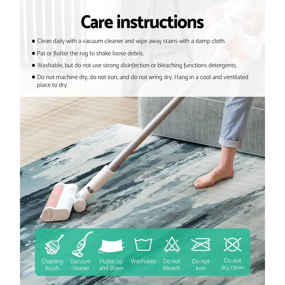 Artiss Floor Rug 200x290 Washable Mat Carpet Short Pile Poca - Home & Garden > Rugs