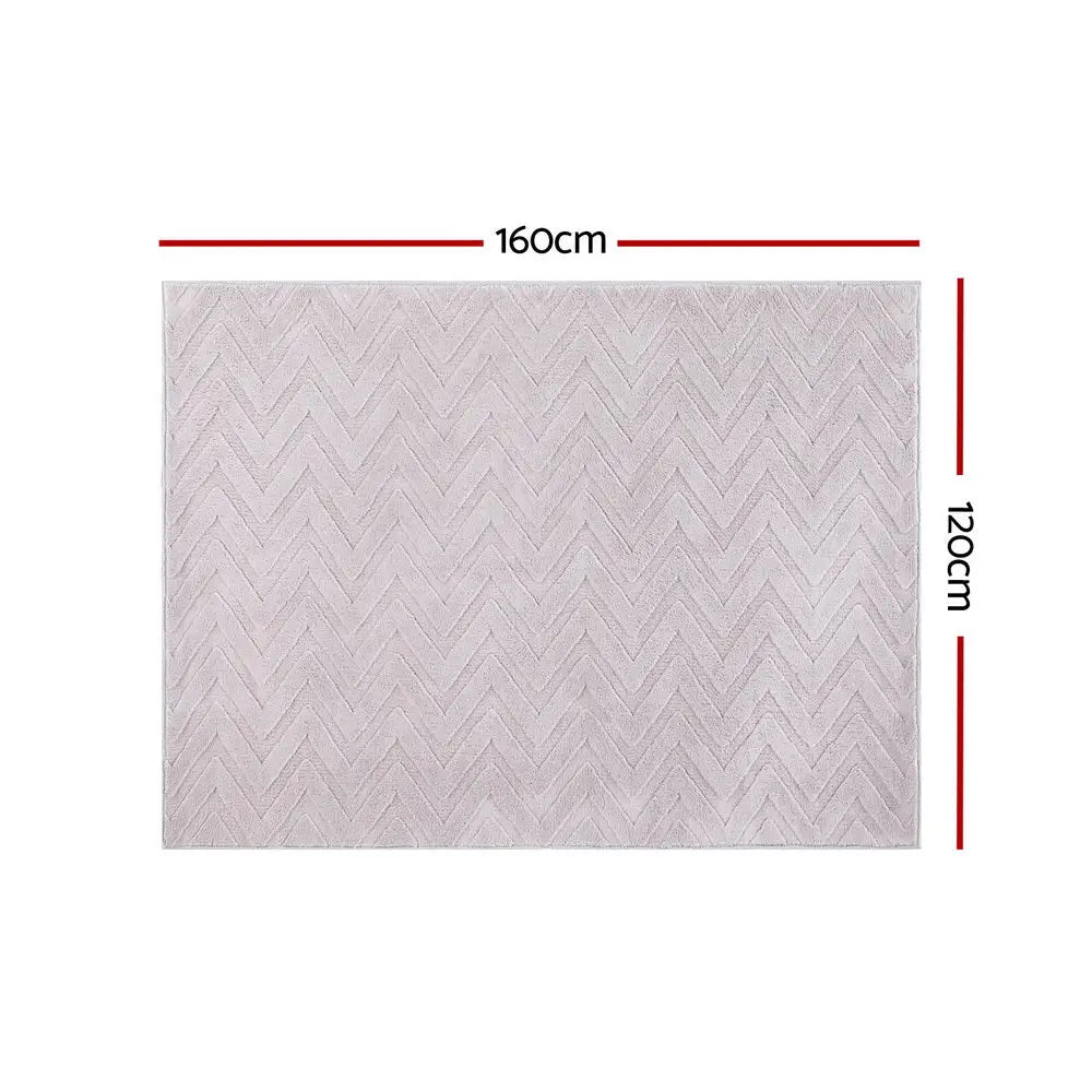 Artiss Floor Rugs 120x160cm Washable Area Mat Large Carpet Microfiber Ripple - Home & Garden > Rugs