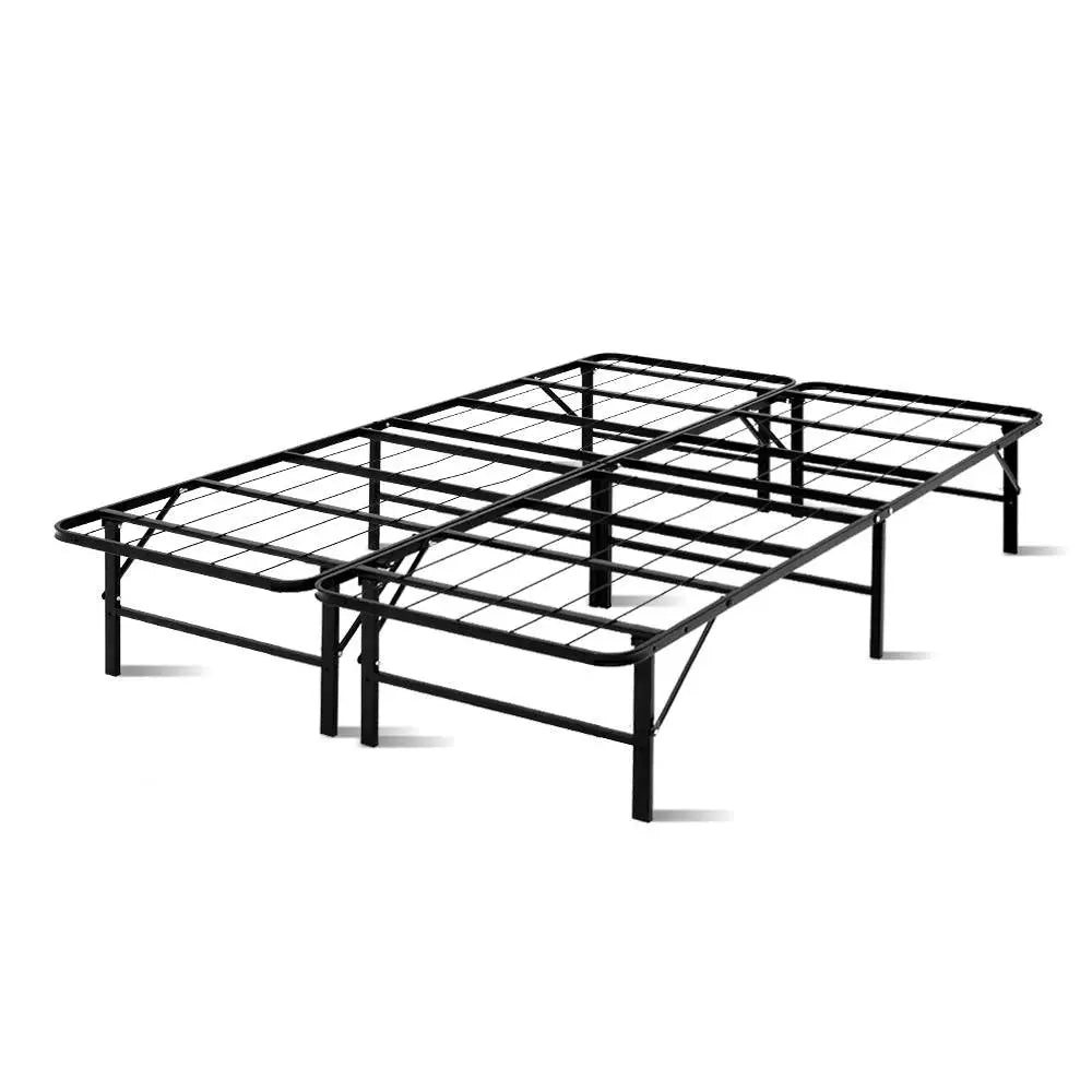 Artiss Folding Bed Frame Metal Base - Double - Furniture > Bedroom