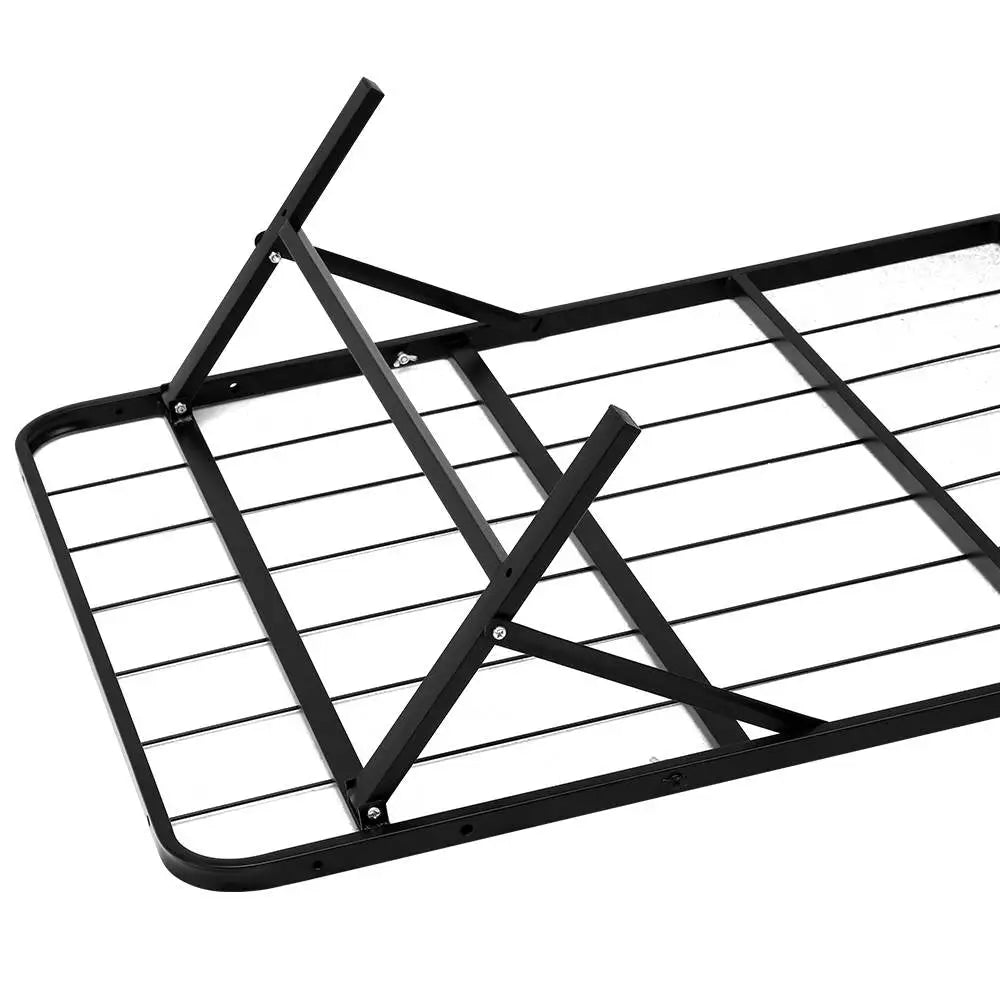 Artiss Folding Bed Frame Metal Base - Queen - Furniture > Bedroom
