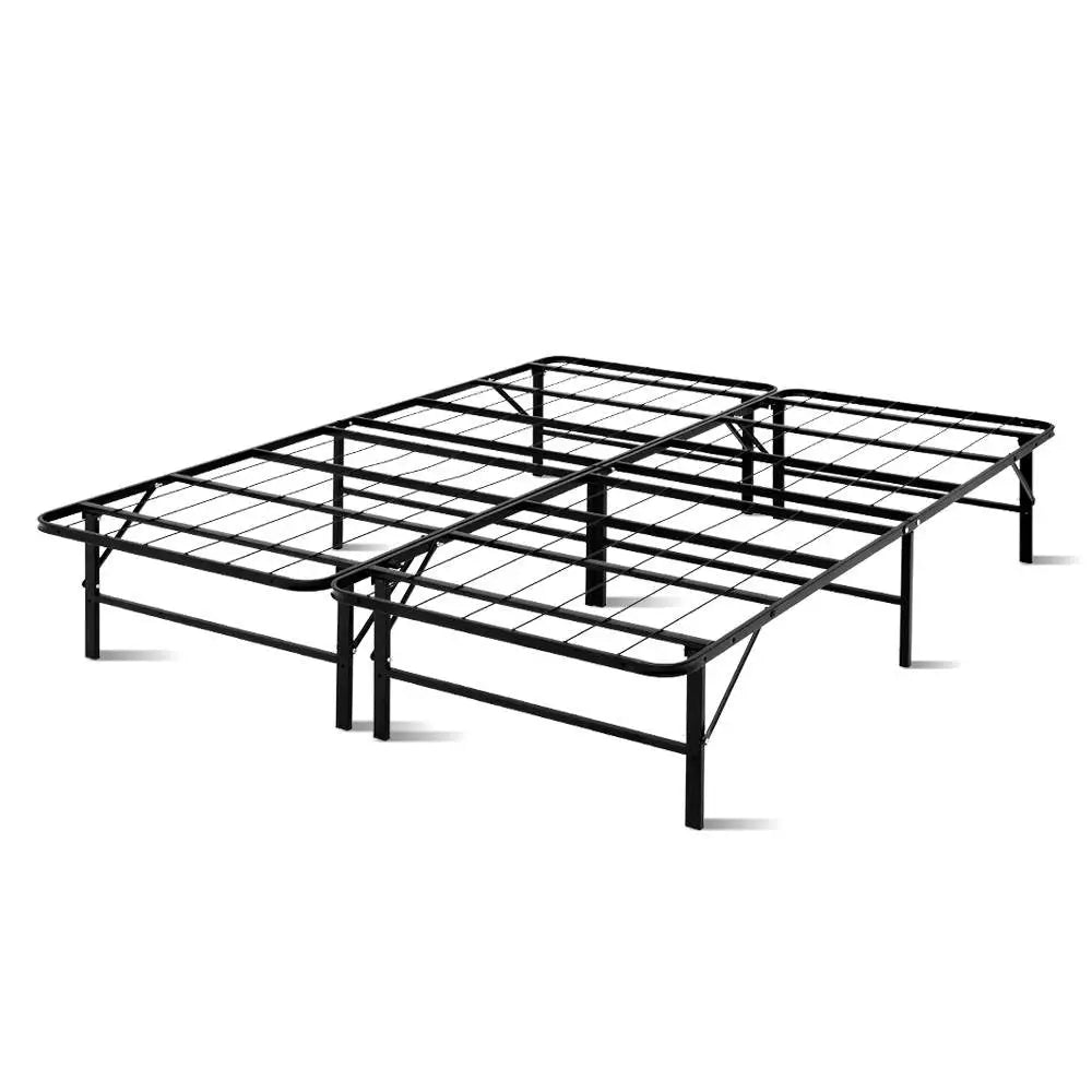 Artiss Folding Bed Frame Metal Base - Queen - Furniture > Bedroom