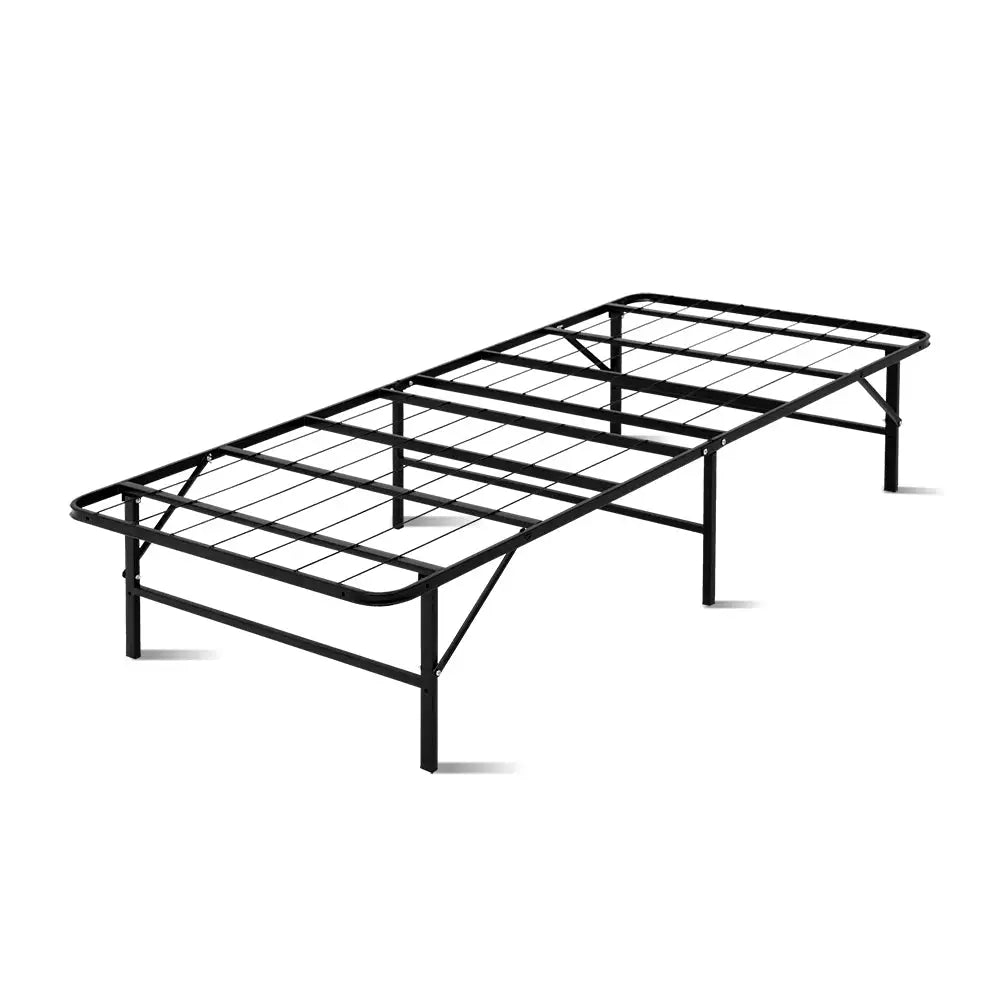 Artiss Folding Bed Frame Metal Base - Single - Furniture > Bedroom