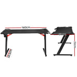 Artiss Gaming Desk Computer Desks LED Light 140CM - Furniture > Office