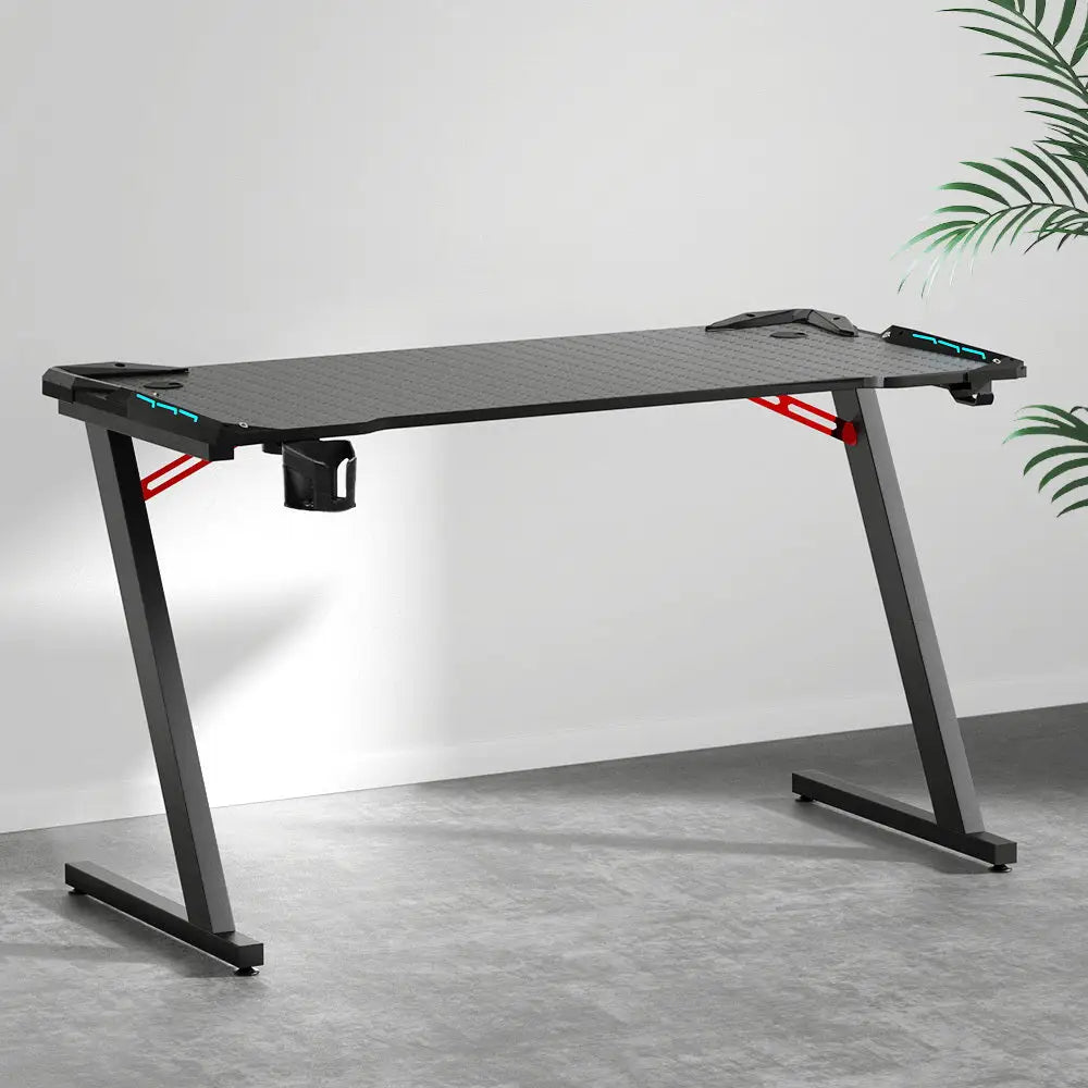 Artiss Gaming Desk Computer Desks LED Light 140CM - Furniture > Office