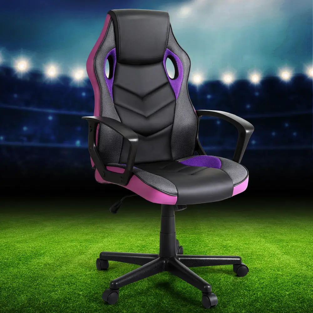 Artiss Gaming Office Chair Computer Chairs Purple - Furniture > Office > Office & Desk Chairs