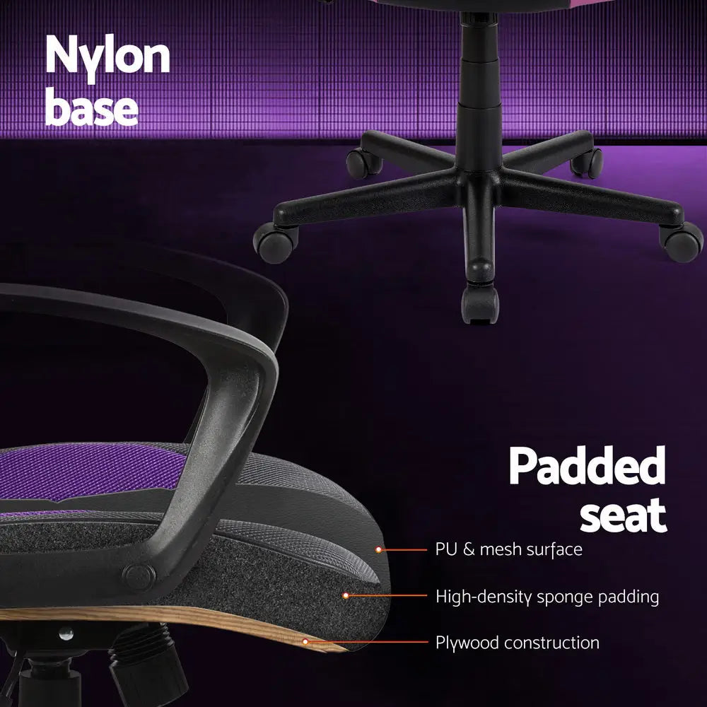 Artiss Gaming Office Chair Computer Chairs Purple - Furniture > Office > Office & Desk Chairs
