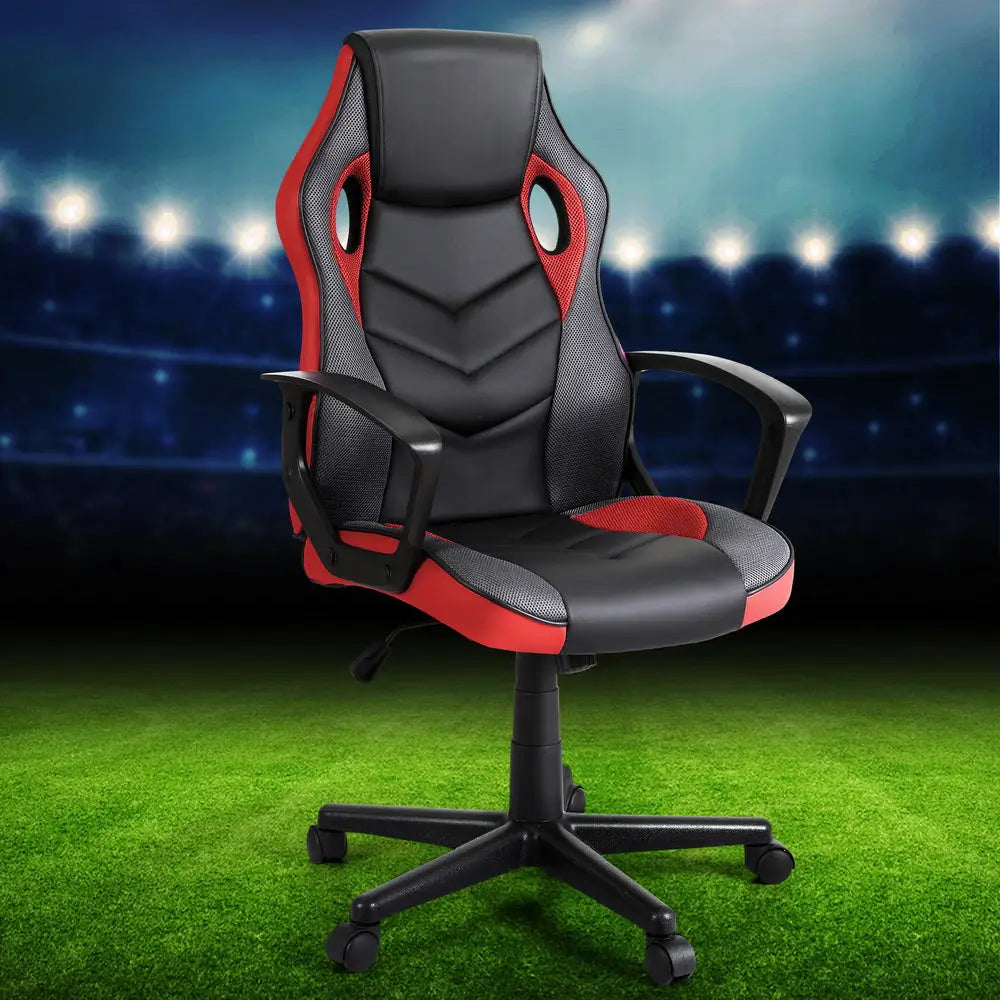 Artiss Gaming Office Chair Computer Chairs Red - Furniture > Bar Stools & Chairs