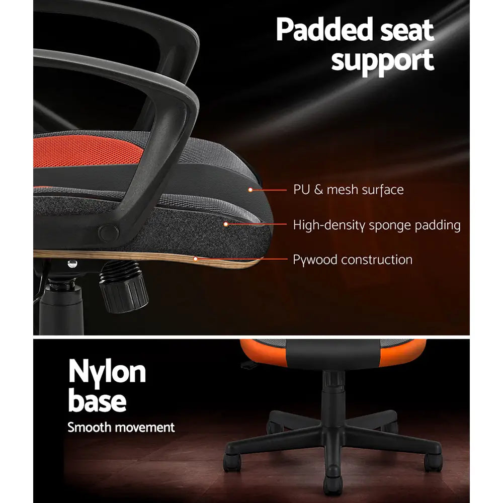 Artiss Gaming Office Chair Computer Executive Racing Chairs High Back Orange - Furniture > Office