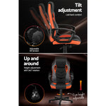 Artiss Gaming Office Chair Computer Executive Racing Chairs High Back Orange - Furniture > Office