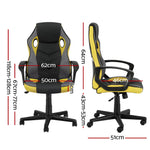 Artiss Gaming Office Chair Computer Executive Racing Chairs High Back Yellow - Furniture > Office