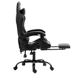 Artiss Gaming Office Chair Executive Computer Leather Chairs Footrest Grey - Furniture > Office